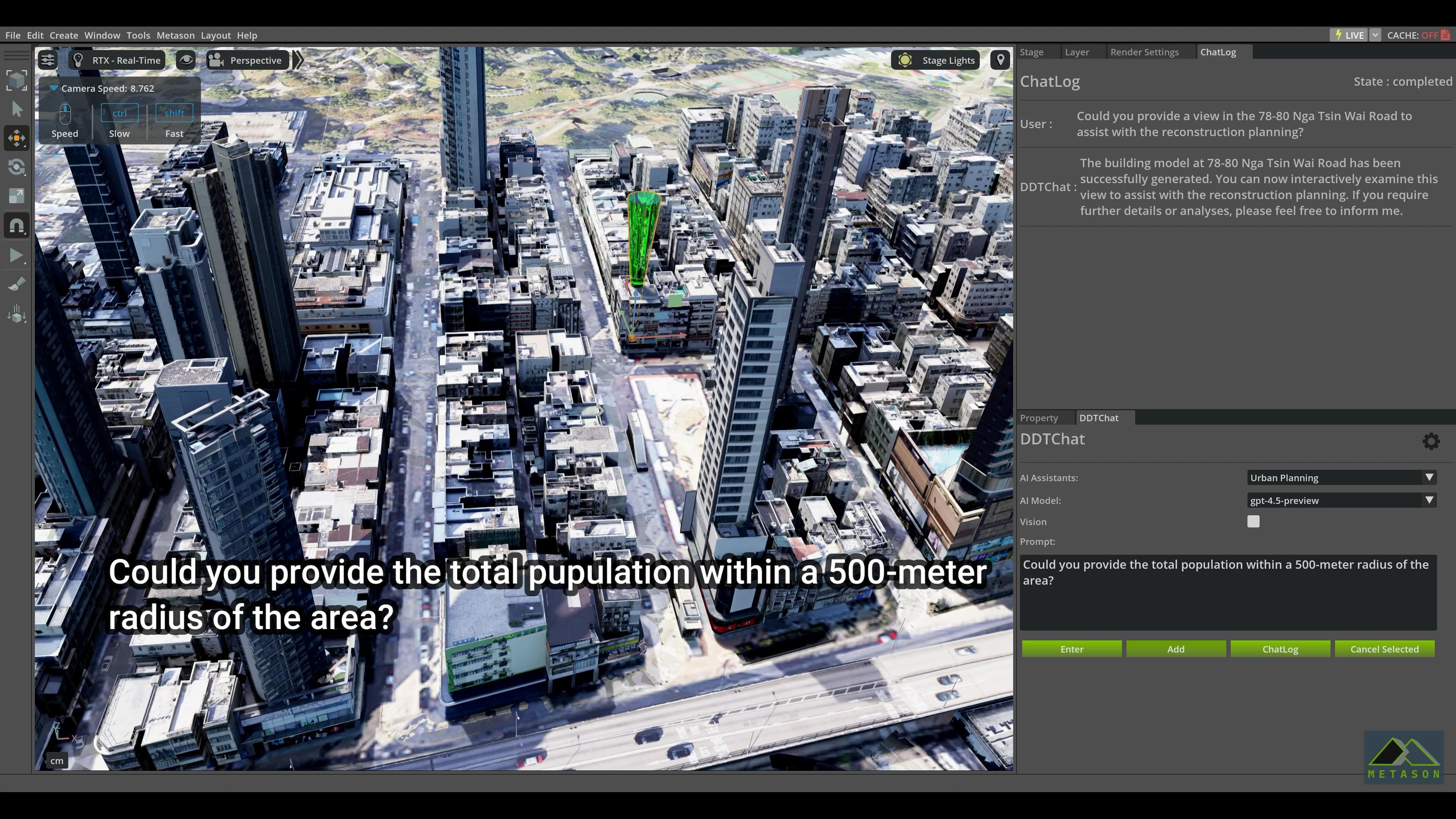 AI chat with the digital twin for urban planning queries